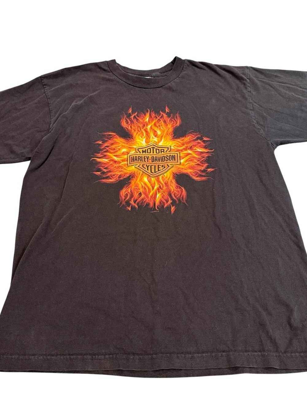 Harley Davidson vintage cross fire t shirt men’s XL 2006 black flame Cayman